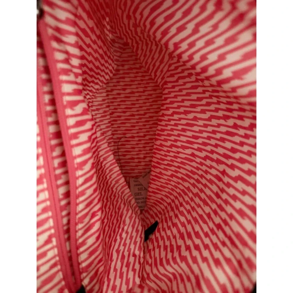 Stella & Dot Ava Backpack Nylon Black & White Stripe Silver Clasp